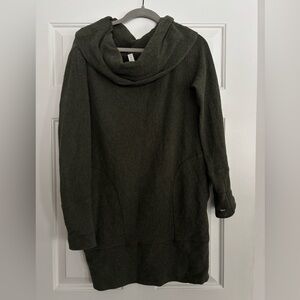 Lululemon Along the Way Cotton Blend Sweater Dress Sz S Heathered Dark Olive